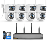 Load image into Gallery viewer, 2.5K 4MP Dual Lens PTZ Wireless Security Camera System – 355° Pan/Tilt, AI Auto Tracking, 2-Way Audio, Color Night Vision