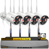 Load image into Gallery viewer, 2K 3.0MP Wireless Security Camera System, Surveillance NVR Kits with 500GB Hard Drive, 4Pcs Outdoor WiFi Security Cameras, AI Detection, with Audio, Night Vision