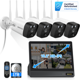 Load image into Gallery viewer, 5MP Wireless Security Camera System with 10CH NVR &amp; 10" IPS Monitor, 1TB HDD– Refurbished