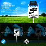 Load image into Gallery viewer, No SOLICITING Yard Warning Sign Solar Powered, Rechargeable LED Illuminated Aluminum Video Surveillance Sign with Stake, Reflective Outside Security Sign Light Up For Houses