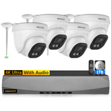 Load image into Gallery viewer, OOSSXX (130° Ultra Wide Angle &amp; 5.0MP PIR Detection ) Dome Audio Wireless Outdoor Security Camera System Wi-Fi Home Security System Video Surveillance