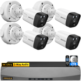 Cargar imagen en el visor de la galería, 4K 8MP PoE Security Camera System-4Cams with 8CH NVR &amp; 2TB HDD (Metal accessories)