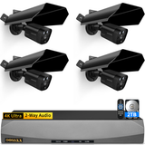 Cargar imagen en el visor de la galería, 4K 8MP PoE Security Black Camera System-4Cams with 8CH NVR &amp; 2TB HDD (Metal accessories)