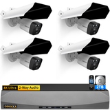 Cargar imagen en el visor de la galería, 4K 8MP PoE Security Camera System-4Cams with 8CH NVR &amp; 2TB HDD (Metal accessories)