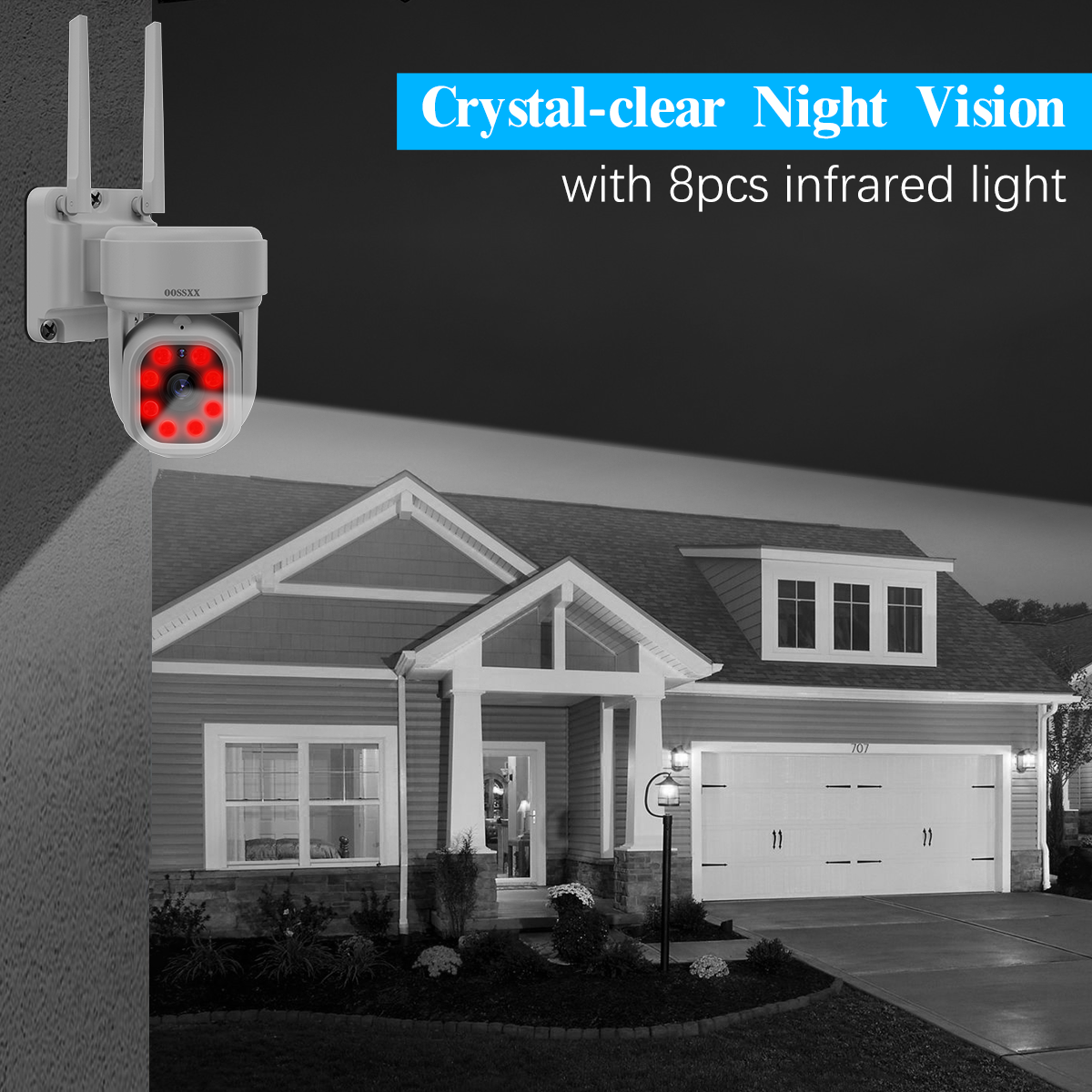 (Auto Tracking & 2-Way Audio) WiFi PTZ Outdoor Security Camera System ...