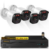 Load image into Gallery viewer, OOSSXX 4-Camera 5MP Wired Home Security Camera System with DVR, HD-Analog CCTV Surveillance Cameras Kit