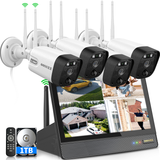 Load image into Gallery viewer, (5.0MP &amp; PIR Detection) 2-Way Audio Dual Antennas Outdoor Security Camera System Wireless WiFi Home Security System Indoor Video Surveillance