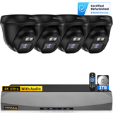 Load image into Gallery viewer, 4K 4-Camera PoE Dome Security Camera System with 3TB Hard Drive, Wired Outdoor Surveillance IP Cameras System– Refurbished