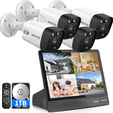 Load image into Gallery viewer, (HD Monitor All-in-One) 4K/8.0 Megapixel 130° Ultra Wide-Angle 2-Way Audio PoE Outdoor Home Security Camera System Wired Outdoor Video Surveillance IP Cameras System