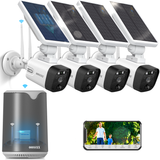Load image into Gallery viewer, (100% Wire-Free Wireless Solar Cameras) 2-Way Audio 2-Antennas Enhance Battery Outdoor Wireless Security Camera System