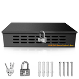 Load image into Gallery viewer, NVR/DVR Lock Box Heavy Duty Steel 9.13&quot; x 10.7&quot; x 2.48&quot; for Wall or Floor Mount Enclosure, Metal Lockbox,Bulletproof-Grade Thick Steel Plate