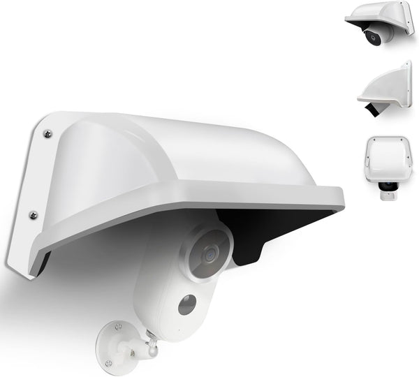 Universal Security Camera Sun Rain Cover Shield Cover Shield for Surveillance Camara Protective Roof for Dome/Bullet Outdoor Camera (White)