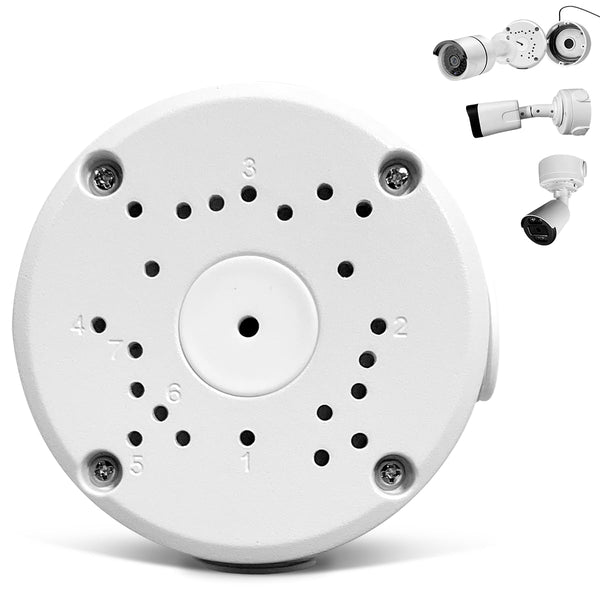 OOSSXX Junction Box Mount Bracket, Universal for Bullet Security Camera, Aluminum Waterproof Hide Cable Junction Box Compatible with Solar Panel, Fits Wall Ceiling