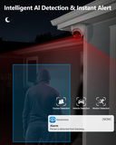 Load image into Gallery viewer, 4K/8MP Add-on PoE Security Camera for NVR System Outdoor Video Surveillance Home Security, 130° Wide Angle, 2-Way Audio, AI Human/PIR Detection, 60FT Ethernet Cable