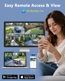 Cargar imagen en el visor de la galería, Sistema de cámaras de seguridad inalámbricas 4K 8MP de 4 cámaras: gran angular de 130°, WiFi de doble antena, detección PIR, audio bidireccional, kit NVR para exteriores con disco duro de 1TB