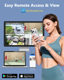 Cargar imagen en el visor de la galería, Sistema de cámaras de seguridad inalámbricas 4K 8MP de 4 cámaras: gran angular de 130°, WiFi de doble antena, detección PIR, audio bidireccional, kit NVR para exteriores con disco duro de 1TB