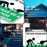 Load image into Gallery viewer, PLEASE CLEAN UP AFTER YOUR PET Yard Warning Sign Solar Powered, Rechargeable LED Illuminated Aluminum Sign with Stake, Reflective Outside Sign Light Up For Houses