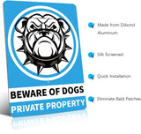 Laden Sie das Bild in den Galerie-Viewer, Beware Of Dog Signs For Fence,Warning Signs For Property,Dog On Premises Sign Metal,Dog On Property Sign Funny Signs For Dog Lovers 10x7 Inches
