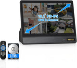 Load image into Gallery viewer, 10.1&#39;&#39; All-in-One DVR Monitor 8-Channel Hybrid Capability 5-in-1 Digital Video Recorder 5.0MP HD Security DVR Recorder AHD/Analog/TVI/CVBS/IP Security Camera, Max to 6TB
