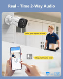 Cargar imagen en el visor de la galería, Sistema de cámaras de seguridad PoE 4K 8MP de 2 cámaras: gran angular de 130°, audio bidireccional, kit NVR con cable para exteriores (disfruta de $10 de descuento al instante)