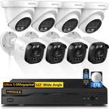 Load image into Gallery viewer, OOSSXX (2026 New) 5MP Wired Security Camera System, 8CH DVR with 3TB HDD, 8 CCTV Cameras (4 Bullet + 4 Dome), 122° Wide Angle, Free App No Monthly Fee, IP67 Outdoor Home Surveillance Kit