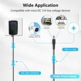 Load image into Gallery viewer, OOSSXX Power Adapter AC 100-240V to DC 12V 2A (2000mA) &amp; 4-Way Power Splitter Cable for CCTV Security Camera/DVR/NVR/LED Strip Lights, Home Security Camera Surveillance System
