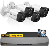 Cargar imagen en el visor de la galería, 4K 8MP PoE Security Camera System-4Cams with 8CH NVR &amp; 2TB HDD (Metal accessories)
