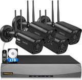Load image into Gallery viewer, (5.5MP &amp; PIR Detection) 2-Way Audio Dual Antennas Security Wireless Camera System 3K 5.0MP 1944P Wireless Video Surveillance Monitor NVR Kits Outdoor WiFi Security Cameras (Enjoy $10 Off Instantly)
