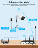 Laden Sie das Bild in den Galerie-Viewer, (5,0 MP und PIR-Erkennung) 2-Wege-Audio, drahtloses Sicherheitskamerasystem mit zwei Antennen, 3K 5,0 MP 1944P, drahtloser Überwachungsmonitor, NVR-Kits, 6-teilige WiFi-Sicherheitskameras für den Außenbereich