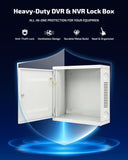 Load image into Gallery viewer, Security DVR NVR Lock Box, Heavy Duty Steel Wall Mount Enclosure for CCTV Surveillance Systems, Ventilated Design with Built-in Cable Management