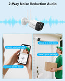 Laden Sie das Bild in den Galerie-Viewer, (5,0 MP und PIR-Erkennung) 2-Wege-Audio, drahtloses Sicherheitskamerasystem mit zwei Antennen, 3K 5,0 MP 1944P, drahtloser Überwachungsmonitor, NVR-Kits, 6-teilige WiFi-Sicherheitskameras für den Außenbereich