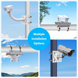 Load image into Gallery viewer, OOSSXX Universal Security Camera Wall Mount Bracket, Vertical Adapter for CCTV Camera Wall Mount, Pole Clamp Bracket, and Solar Panel Pole Mount for Outdoor Video Surveillance Equipment.