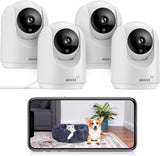 Load image into Gallery viewer, OOSSXX 2-Way Audio Indoor Security Camera, PTZ Nanny Cam Smart Wireless Cameras 2-Way Talk for Home Security Video Surveillance 1080P(4 Packs)