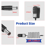 Load image into Gallery viewer, 12V 1A Power Supply Adapter for IP/CCTV Security Camera, Output DC 12V 1000mA, Input AC 100V-240V, 50/60Hz, US Plug,10ft AC to DC Power Cord (Black)
