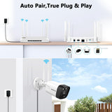 Load image into Gallery viewer, 5MP WiFi Cameras Wireless Security Camera System, PIR &amp; Smart AI Motion Detection, 130° Wide Angle, 2-Way Audio, IP66 Waterproof, Free App Remote Control
