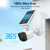 Load image into Gallery viewer, Solar Battery 100% Wire-Free 2-Way Audio 2-Antennas Enhance PIR Detection Outdoor Surveillance Camera System Solar Powered Battery Cameras System