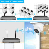 Load image into Gallery viewer, OOSSXX (130° Ultra Wide Angle &amp; 5.0MP PIR Detection ) Dome Audio Wireless Outdoor Security Camera System Wi-Fi Home Security System Video Surveillance
