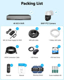 Laden Sie das Bild in den Galerie-Viewer, OOSSXX (4K/8,0 Megapixel und PTZ-Digitalzoom) 2-Wege-Audio-PoE-Sicherheitskamerasystem für den Außenbereich, kabelgebundenes IP-Kamerasystem zur Videoüberwachung im Außenbereich