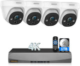 Cargar imagen en el visor de la galería, Sistema de cámara de seguridad para exteriores OOSSXX (4K/8.0 megapíxeles y gran angular de 130°) con domo PoE y audio, sistema de cámaras IP de vigilancia con cable para exteriores (¡Disfruta de $10 de descuento al instante!)