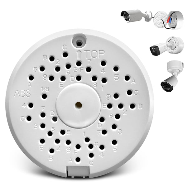 (ABS New) Security Camera Junction Box,Security Camera Bracket Outdoor,Plastic Waterproof Security Camera Mount Hide Cable Junction Box for Arlo Solar Panel Flip Cover Cable Cover