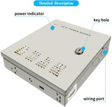Load image into Gallery viewer, 9 Channel 12 Volt DC Output 5A CCTV Distributed Power Supply Box for Security Camera with AC Plug and Lock for Security Cameras, DVRs, CCTV Power Supply (5A 9-Channel)