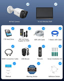 Load image into Gallery viewer, (4K/8.0 Megapixel &amp; 130° Wide-Angle) 2-Way Audio PoE Camera Wired Outdoor Home Security Camera System Indoor Video Surveillance IP Cameras Surveillance System (4Cam-1TB 16" Monitor)