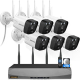 Cargar imagen en el visor de la galería, OOSSXX 6-Camera 3K 5.0MP Wireless Security Camera System, NVR Kit with 2-Way Audio, AI Detection &amp; IP66 Waterproof, Outdoor WiFi Surveillance (Enjoy $20 Off Instantly)