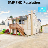 Load image into Gallery viewer, OOSSXX (2026 New) 5MP Wired Security Camera System, 8CH DVR with 3TB HDD, 8 CCTV Cameras (4 Bullet + 4 Dome), 122° Wide Angle, Free App No Monthly Fee, IP67 Outdoor Home Surveillance Kit