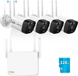 Load image into Gallery viewer, 5MP WiFi Cameras Wireless Security Camera System, PIR &amp; Smart AI Motion Detection, 130° Wide Angle, 2-Way Audio, IP66 Waterproof, Free App Remote Control