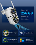 Load image into Gallery viewer, Solar Security Camera Outdoor, 4MP Dual-Lens (Fixed + PTZ), 130° Wide View, AI Human Detection, 2.4/5.8GHz Dual-Band WiFi, Solar Powered, Free App No Monthly Fee, Color Night Vision