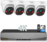 Cargar imagen en el visor de la galería, Sistema de cámara de seguridad para exteriores OOSSXX (4K/8.0 megapíxeles y gran angular de 130°) con domo PoE y audio, sistema de cámaras IP de vigilancia con cable para exteriores (¡Disfruta de $10 de descuento al instante!)