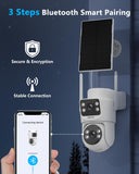 Load image into Gallery viewer, OOSSXX Solar Wireless Outdoor PTZ Security Camera, 2.5K Dual Lens