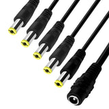 Load image into Gallery viewer, OOSSXX 1 Male to 5 Port Female Way DC Power Splitter Cable 5.5 x 2.1mm Plug for Security Cameras LED Light Strip Roll over image to zoom in OOSSXX 1 Male to 5 Port Female Way DC Power Splitter Cable 5.5 x 2.1mm Plug for Security Cameras LED Light Strip