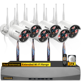 Load image into Gallery viewer, Visit the OOSSXX Store OOSSXX Dual Antennas Wireless Security Camera System, 6 Wireless Cameras for Outdoors with 1TB Hard Drive with AI Human Detected